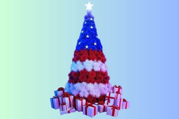 Red White and Blue Christmas Tree